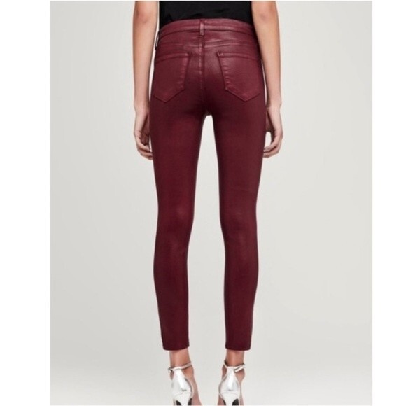 L'AGENCE Margot Skinny High-Rise Garnet Coated Jean Size 26 - Picture 3 of 16